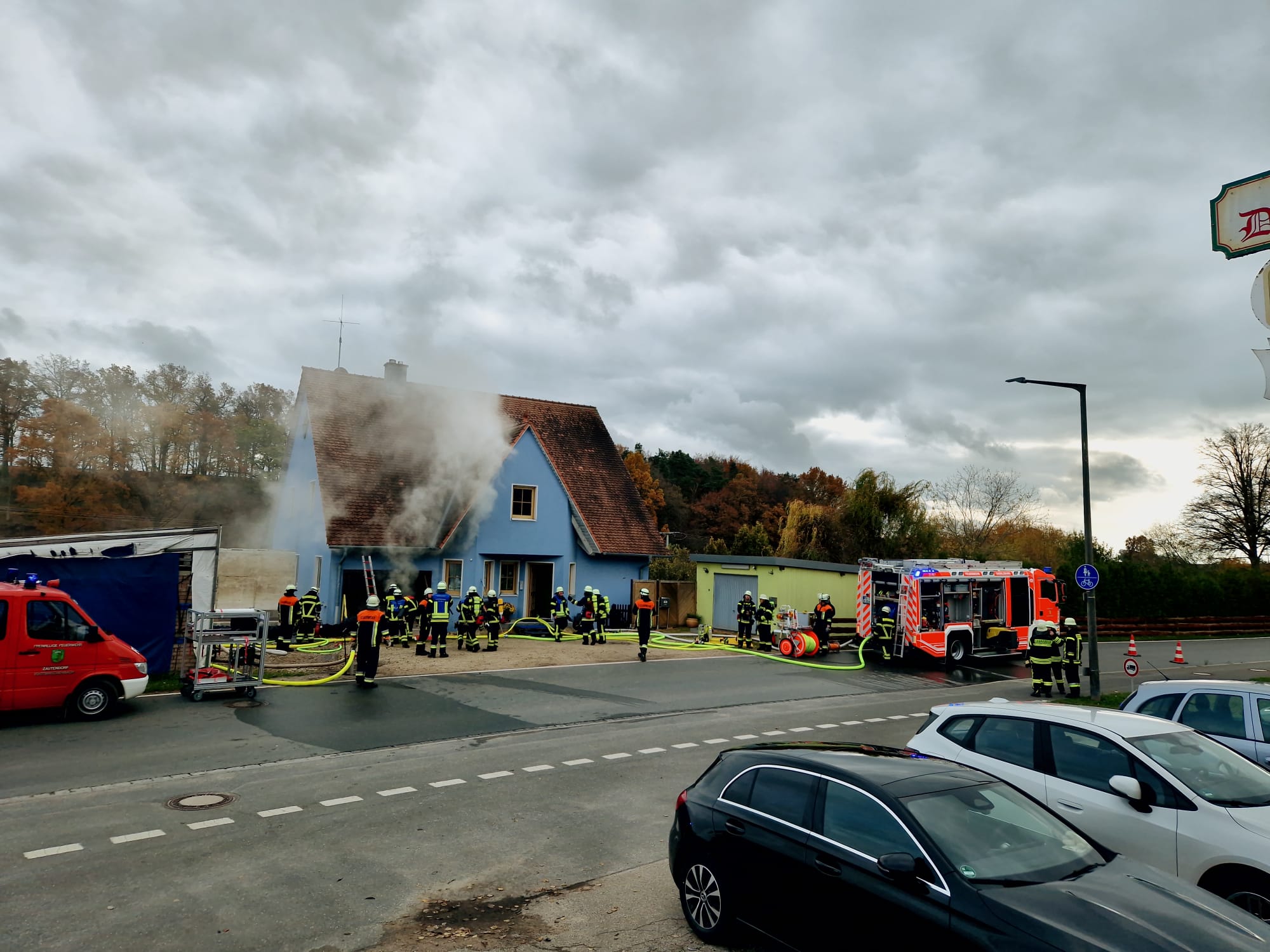 Hackschnitzel-lager in Brand